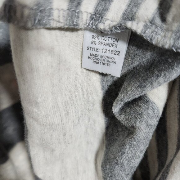 Ugly Christmas Sweater T-Shirt Womens Medium Elf Selfie Gray Striped Long Sleeve - Picture 5 of 5